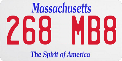 MA license plate 268MB8