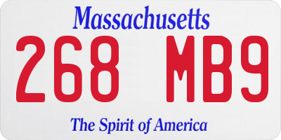 MA license plate 268MB9