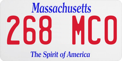 MA license plate 268MC0