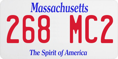 MA license plate 268MC2
