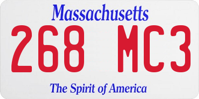 MA license plate 268MC3