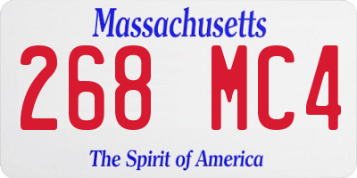 MA license plate 268MC4