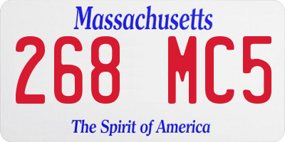 MA license plate 268MC5