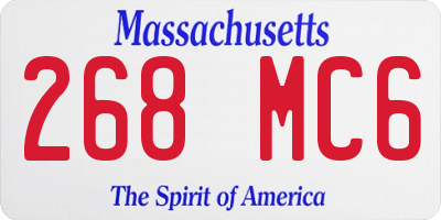 MA license plate 268MC6