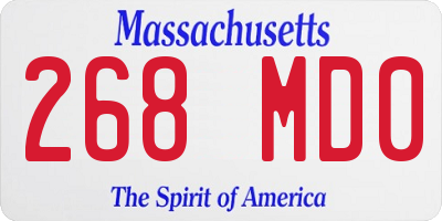 MA license plate 268MD0