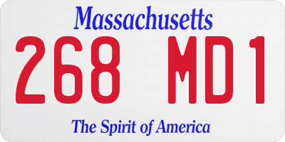 MA license plate 268MD1