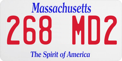 MA license plate 268MD2