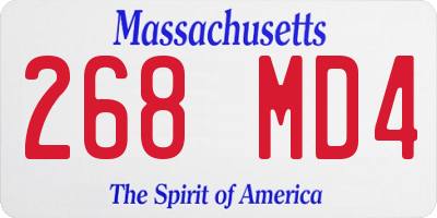 MA license plate 268MD4