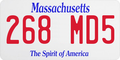 MA license plate 268MD5
