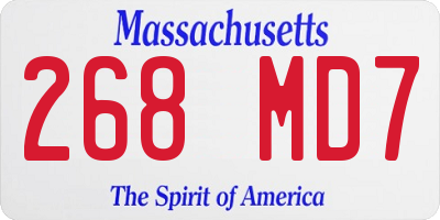 MA license plate 268MD7