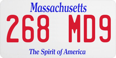 MA license plate 268MD9