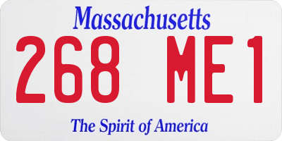 MA license plate 268ME1