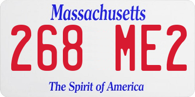 MA license plate 268ME2