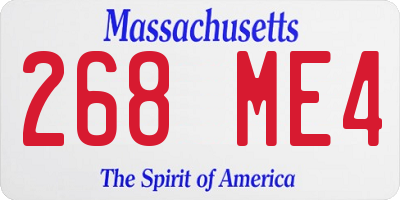 MA license plate 268ME4
