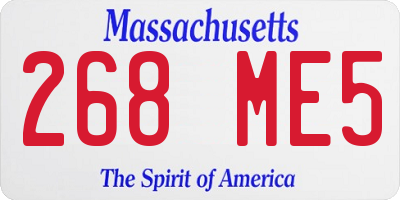 MA license plate 268ME5