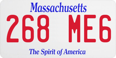 MA license plate 268ME6