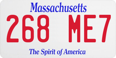 MA license plate 268ME7