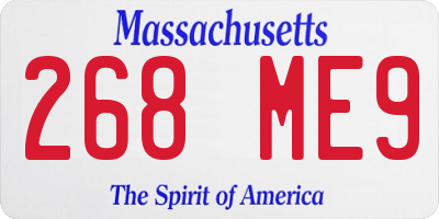 MA license plate 268ME9