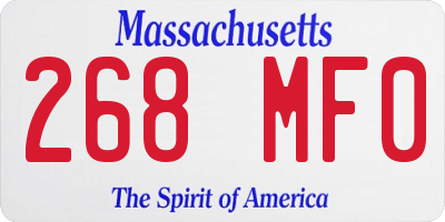 MA license plate 268MF0
