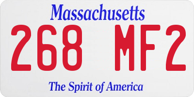 MA license plate 268MF2
