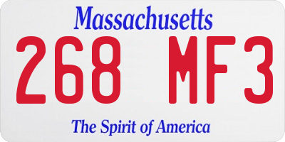MA license plate 268MF3