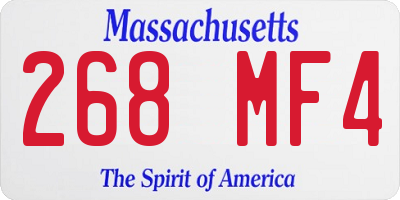 MA license plate 268MF4