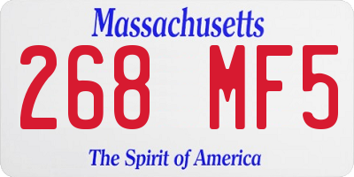 MA license plate 268MF5
