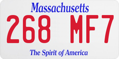 MA license plate 268MF7