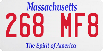 MA license plate 268MF8