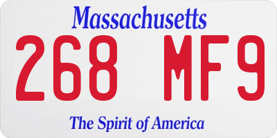 MA license plate 268MF9