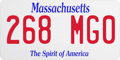 MA license plate 268MG0