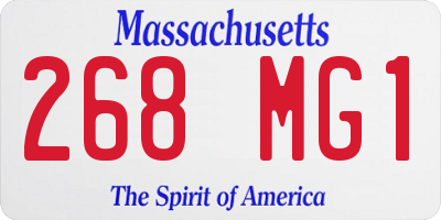 MA license plate 268MG1