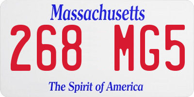 MA license plate 268MG5
