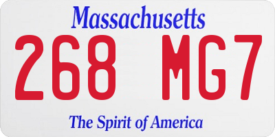 MA license plate 268MG7