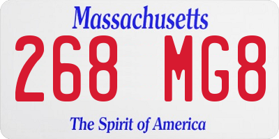 MA license plate 268MG8