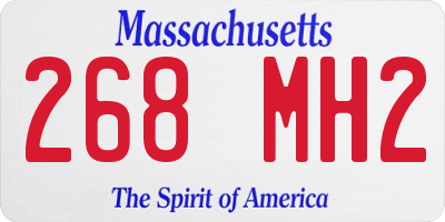 MA license plate 268MH2