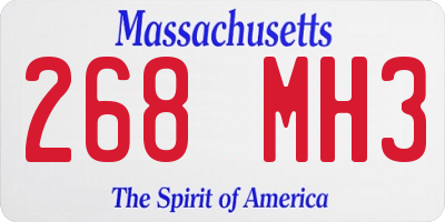 MA license plate 268MH3