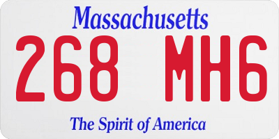 MA license plate 268MH6