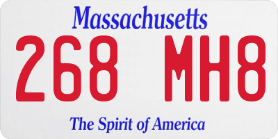 MA license plate 268MH8
