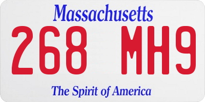 MA license plate 268MH9