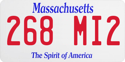 MA license plate 268MI2