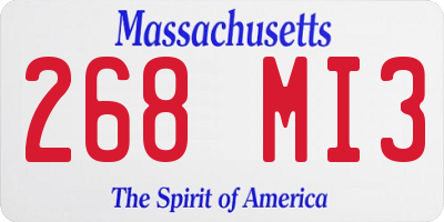 MA license plate 268MI3