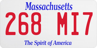 MA license plate 268MI7