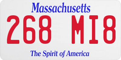 MA license plate 268MI8