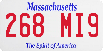 MA license plate 268MI9
