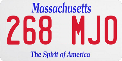 MA license plate 268MJ0