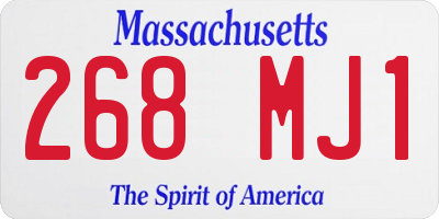 MA license plate 268MJ1