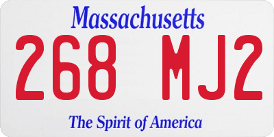 MA license plate 268MJ2