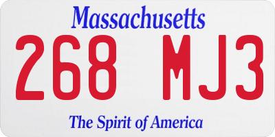 MA license plate 268MJ3