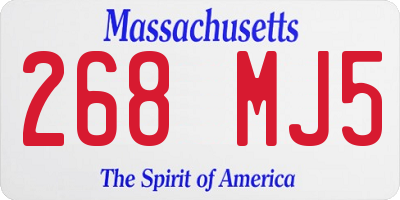MA license plate 268MJ5